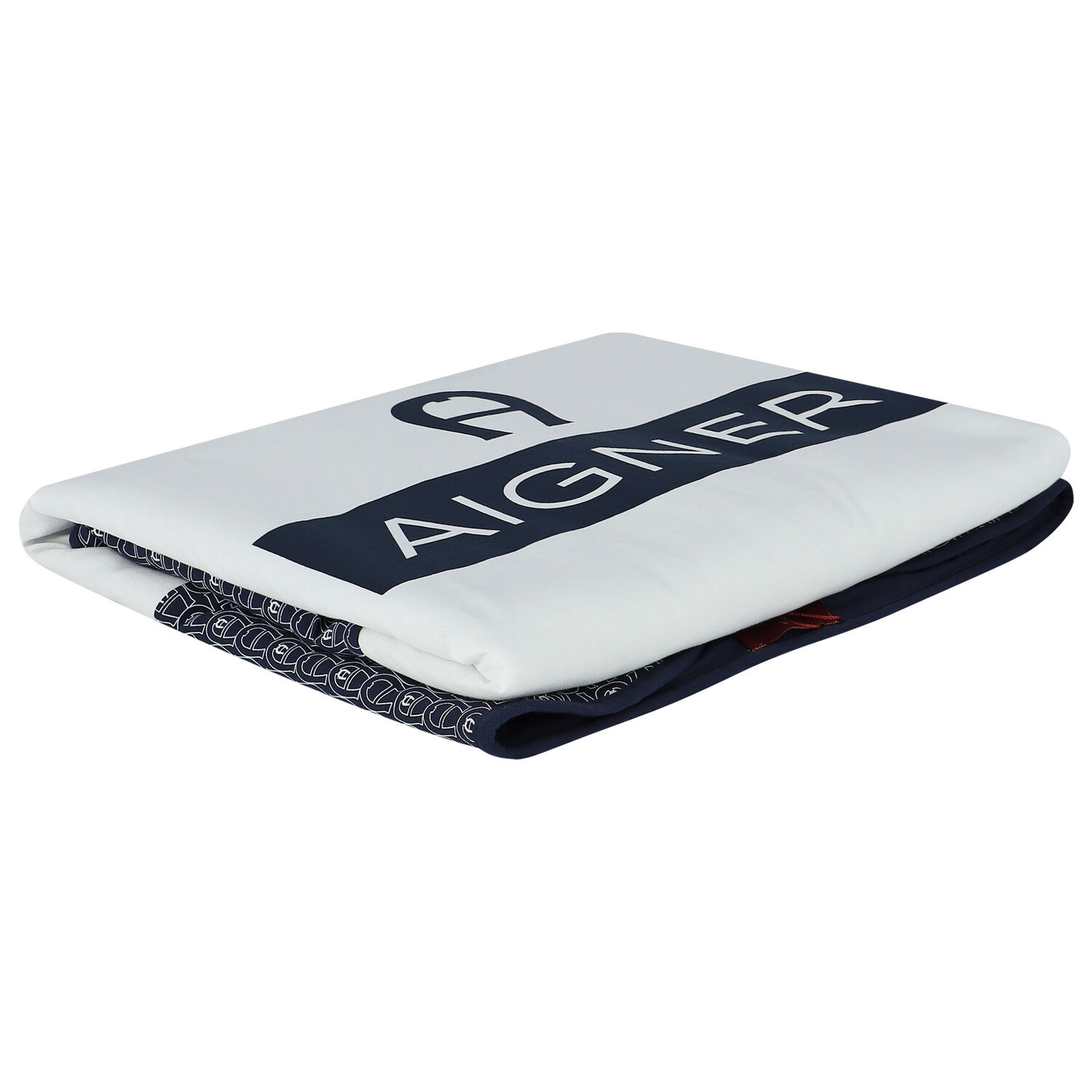 Baby Boys White & Navy Logo Blanket, 1, hi-res